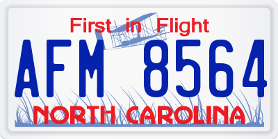 NC license plate AFM8564