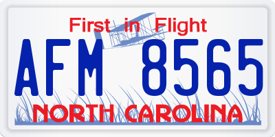NC license plate AFM8565
