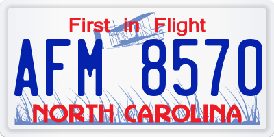 NC license plate AFM8570