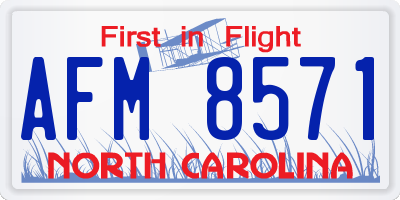 NC license plate AFM8571