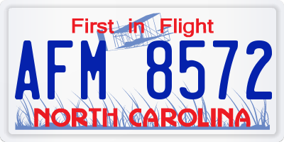 NC license plate AFM8572