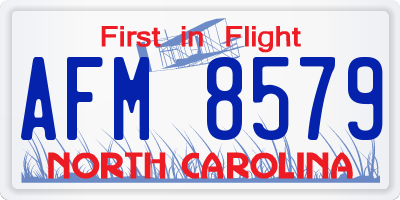 NC license plate AFM8579