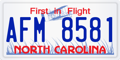 NC license plate AFM8581