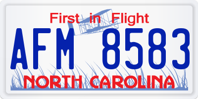NC license plate AFM8583
