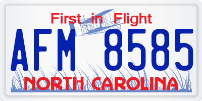NC license plate AFM8585