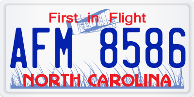 NC license plate AFM8586