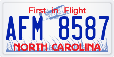 NC license plate AFM8587