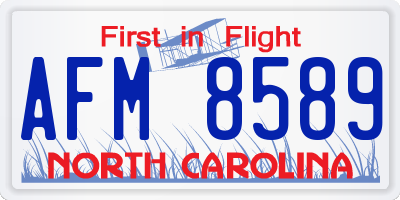 NC license plate AFM8589