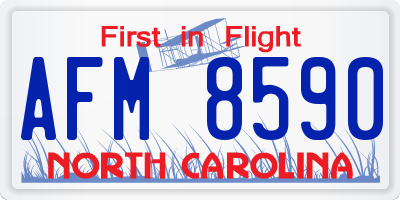 NC license plate AFM8590