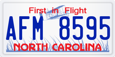 NC license plate AFM8595