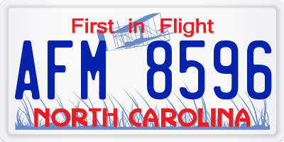 NC license plate AFM8596