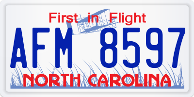 NC license plate AFM8597
