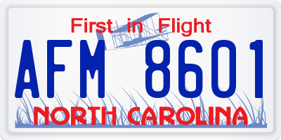 NC license plate AFM8601