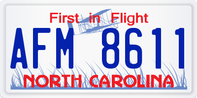 NC license plate AFM8611