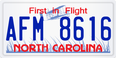 NC license plate AFM8616