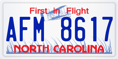NC license plate AFM8617