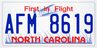 NC license plate AFM8619