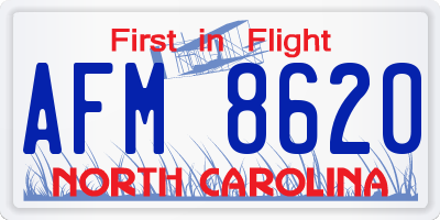 NC license plate AFM8620