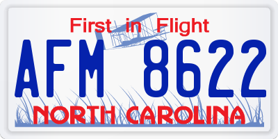 NC license plate AFM8622