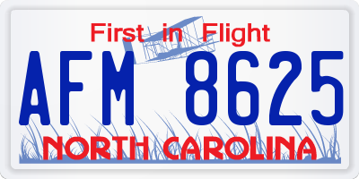 NC license plate AFM8625