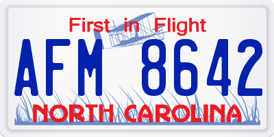 NC license plate AFM8642