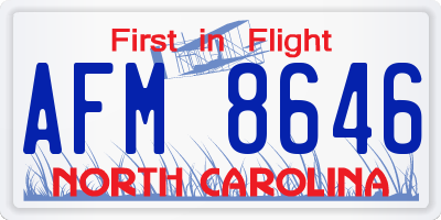 NC license plate AFM8646