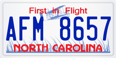 NC license plate AFM8657