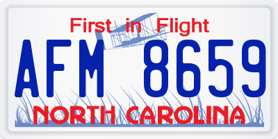 NC license plate AFM8659