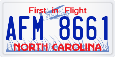 NC license plate AFM8661