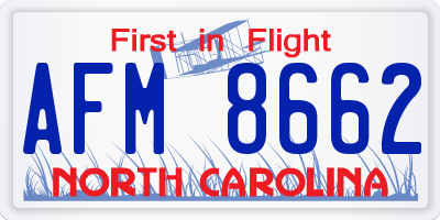 NC license plate AFM8662