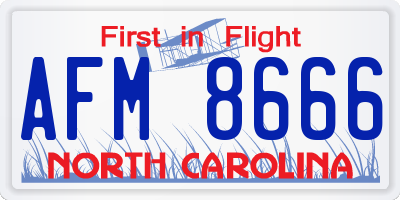NC license plate AFM8666