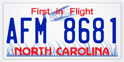 NC license plate AFM8681