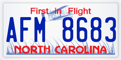 NC license plate AFM8683