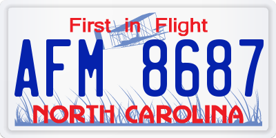 NC license plate AFM8687