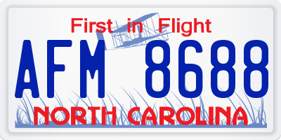 NC license plate AFM8688