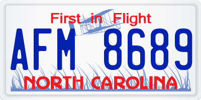 NC license plate AFM8689