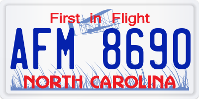 NC license plate AFM8690