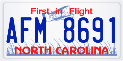 NC license plate AFM8691