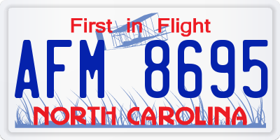 NC license plate AFM8695