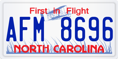 NC license plate AFM8696