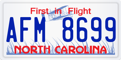 NC license plate AFM8699