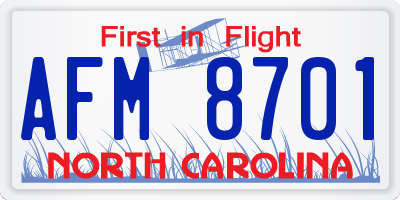 NC license plate AFM8701