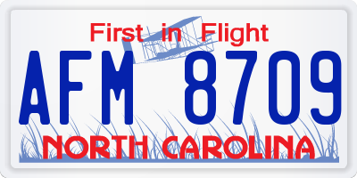 NC license plate AFM8709