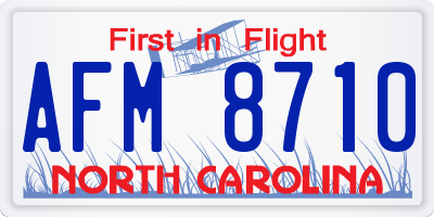 NC license plate AFM8710