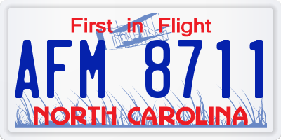 NC license plate AFM8711