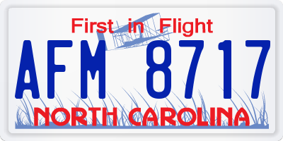 NC license plate AFM8717