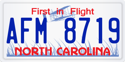 NC license plate AFM8719