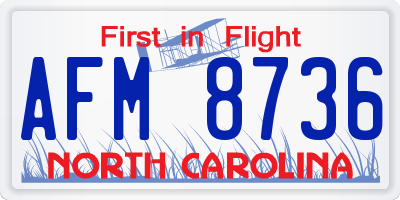 NC license plate AFM8736
