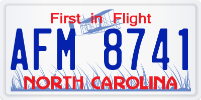 NC license plate AFM8741