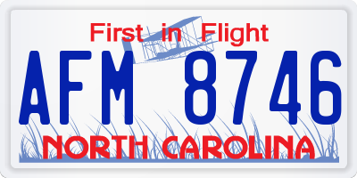 NC license plate AFM8746